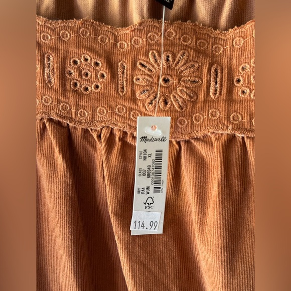 Madewell Embroidered Corduroy Square-Neck Mini Dress - Picture 5 of 5